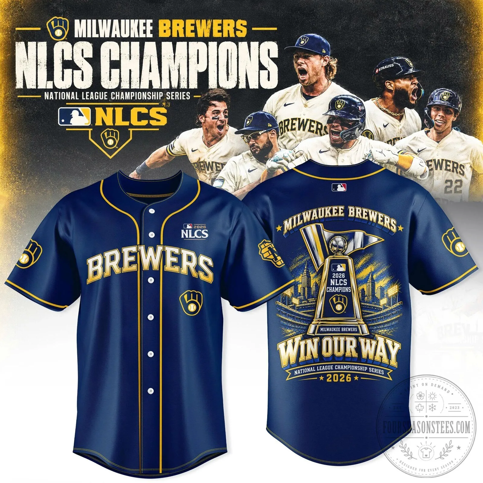 Milwaukee Brewers Baseball Jersey 2026 NLCS Champions National League Championship Series