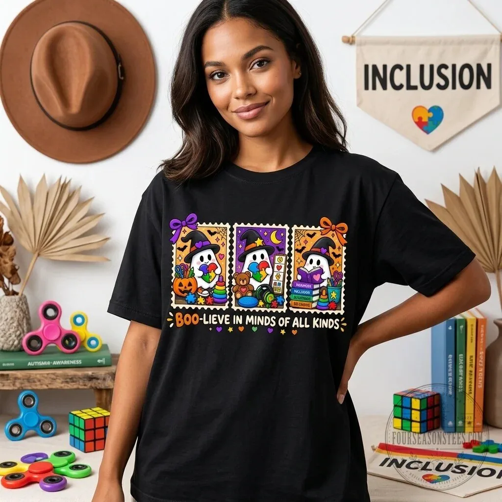 Boo-lieve In Minds Of All Kinds Halloween Inclusion T-Shirt