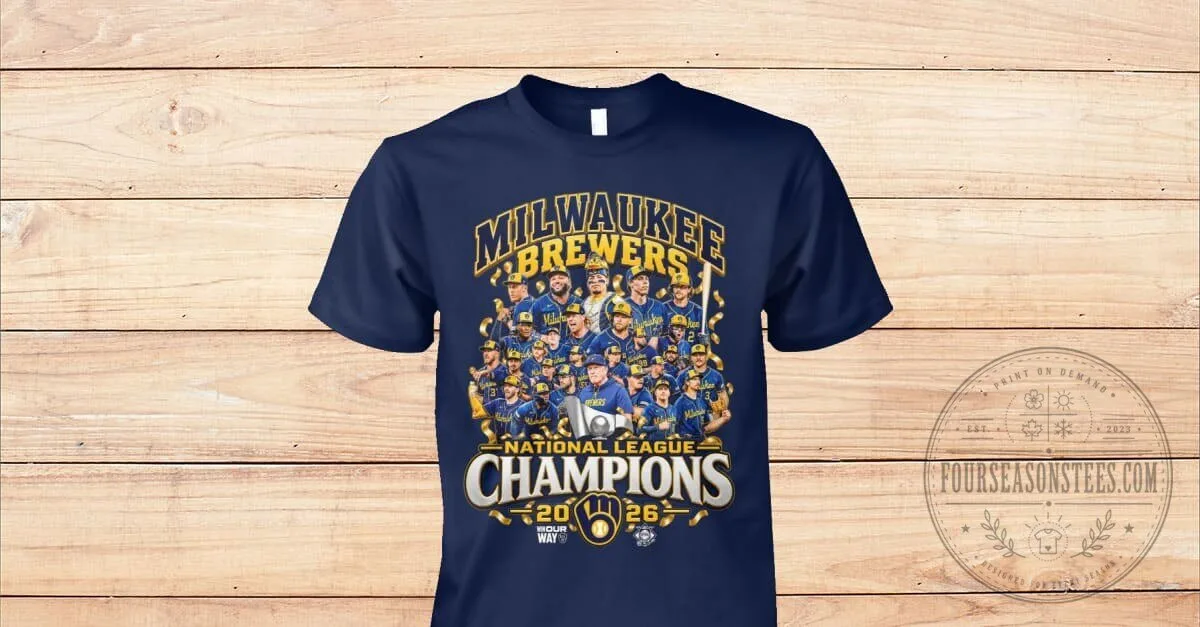 2026 National League Champions T-Shirt for Milwaukee Brewers Baseball Team