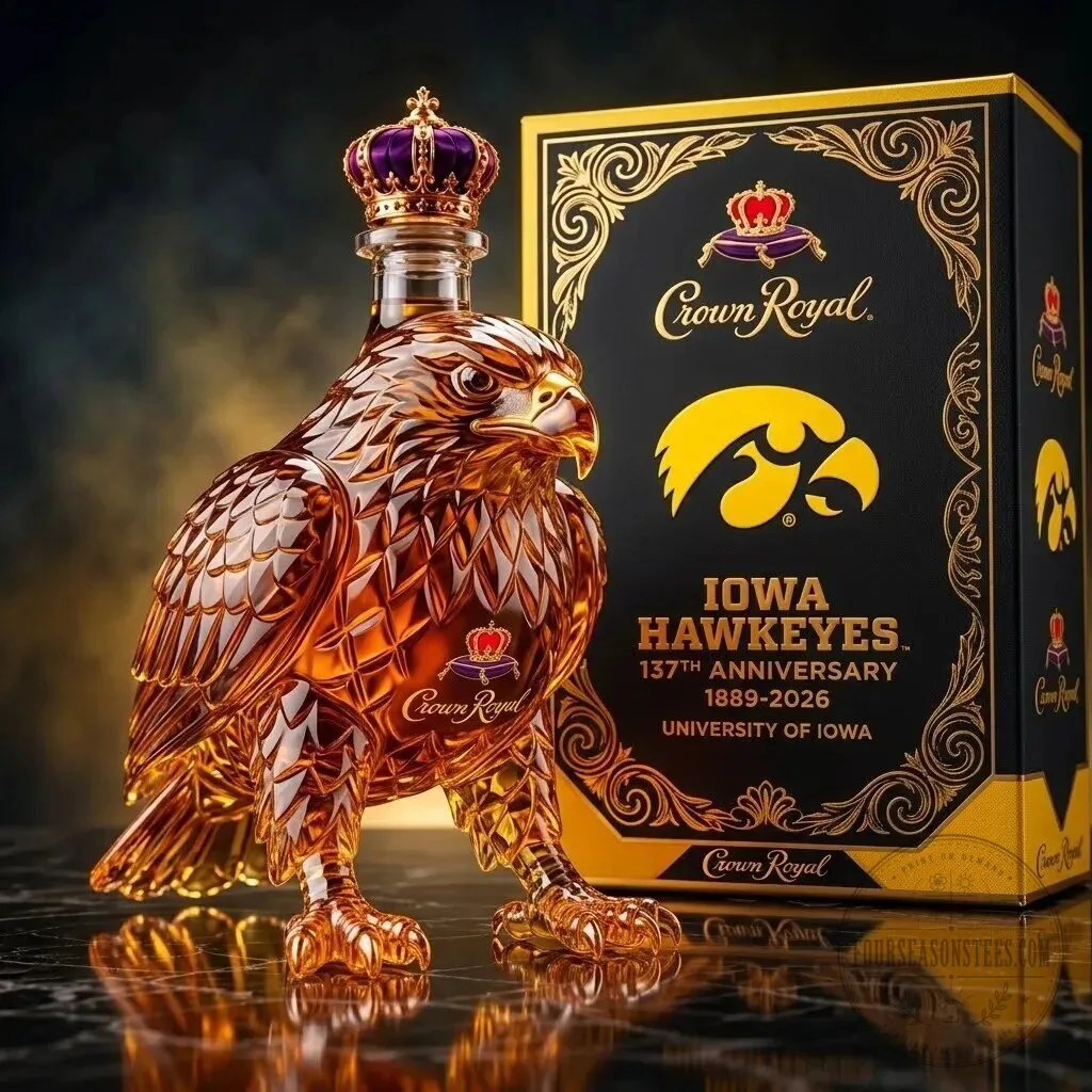 Iowa Hawkeyes Crown Royal Whiskey Decanter - 137th Anniversary Edition