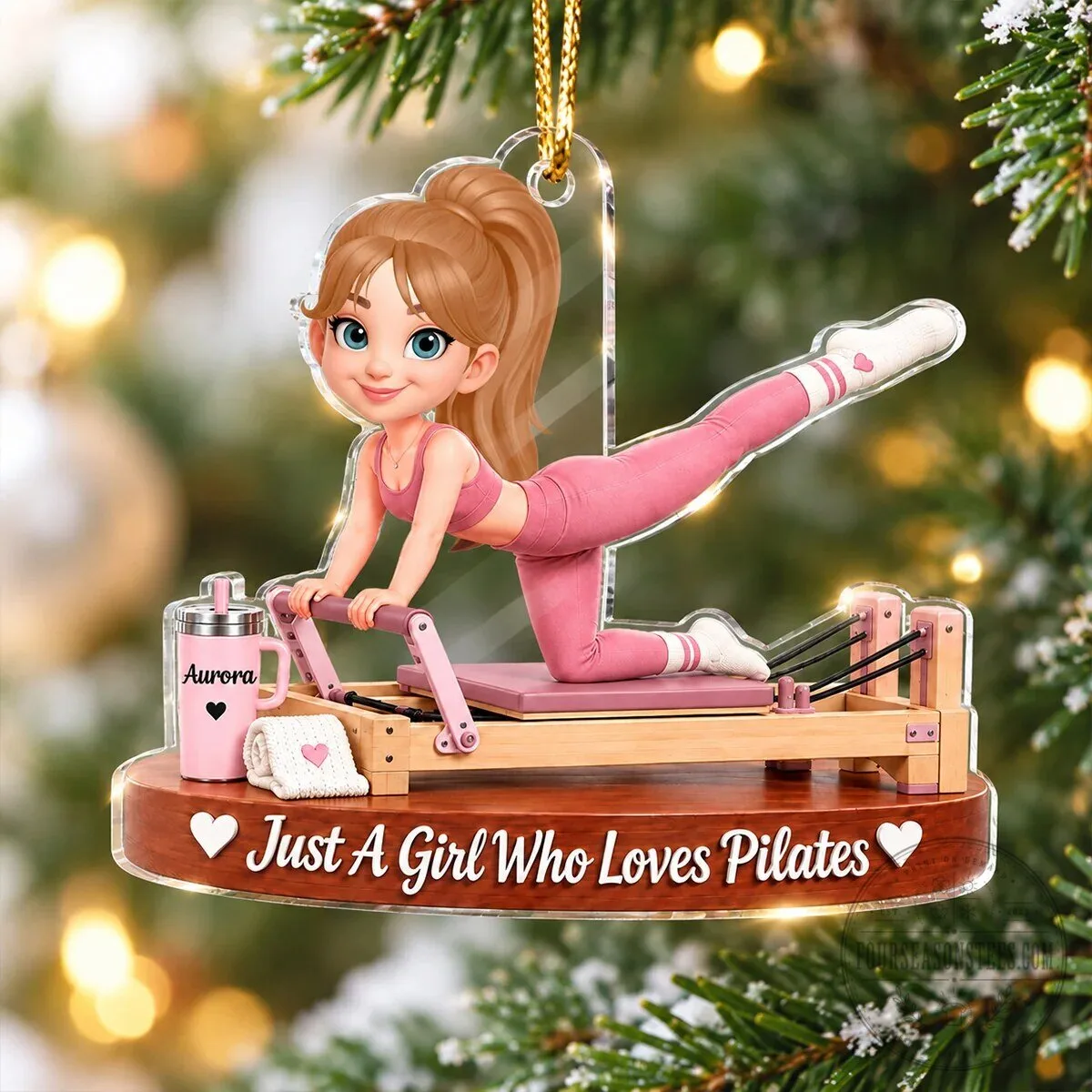 Pilates Girl Personalized Christmas Tree Ornament - Just A Girl Who Loves Pilates