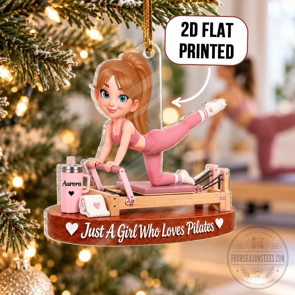 Pilates Girl Personalized Christmas Tree Ornament - Just A Girl Who Loves Pilates 11 Pilates Girl Personalized Christmas Tree Ornament - Just A Girl Who Loves Pilates