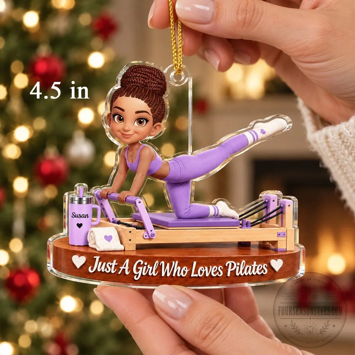 Pilates Girl Personalized Christmas Tree Ornament - Just A Girl Who Loves Pilates 12 Pilates Girl Personalized Christmas Tree Ornament - Just A Girl Who Loves Pilates
