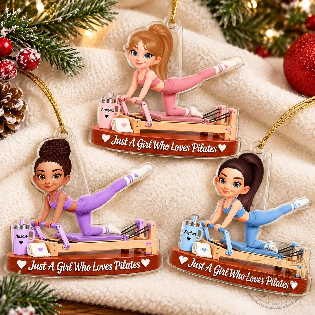 Pilates Girl Personalized Christmas Tree Ornament - Just A Girl Who Loves Pilates 15 Pilates Girl Personalized Christmas Tree Ornament - Just A Girl Who Loves Pilates
