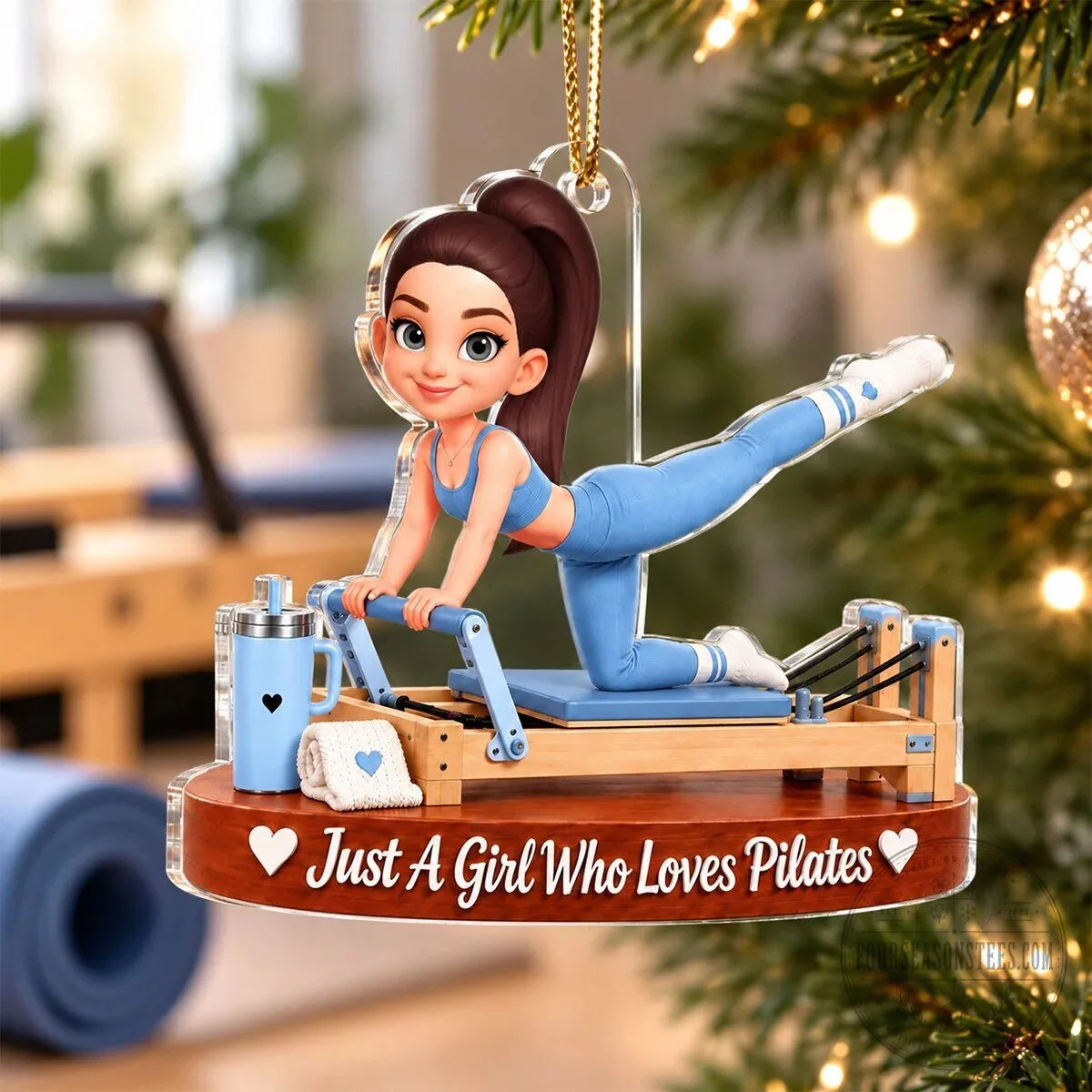 Pilates Girl Personalized Christmas Tree Ornament - Just A Girl Who Loves Pilates 16 Pilates Girl Personalized Christmas Tree Ornament - Just A Girl Who Loves Pilates