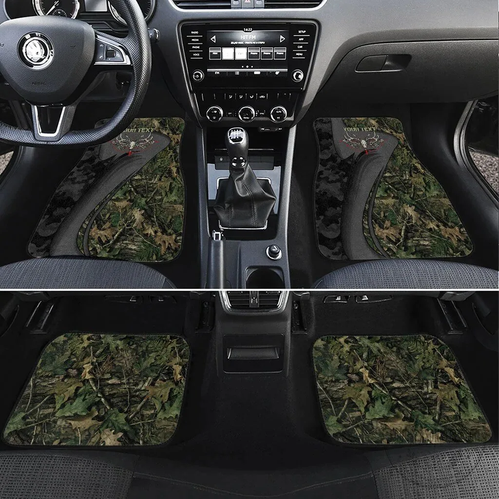 Personalized Bowhunting Deer Skull Grim Reaper Camouflage Car Mats for Hunter