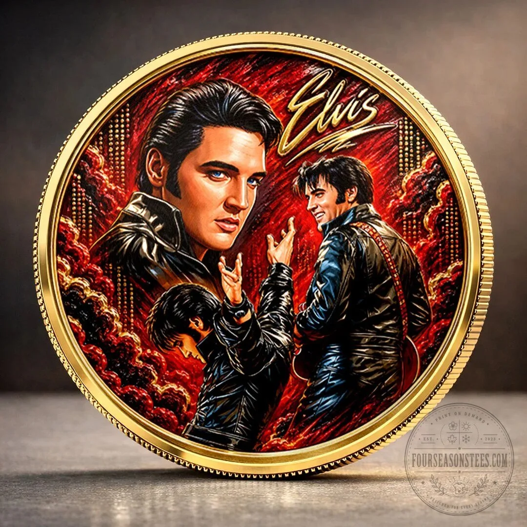 Commemorative Gold Coin of Elvis Presley, The Legendary King of Rock and Roll