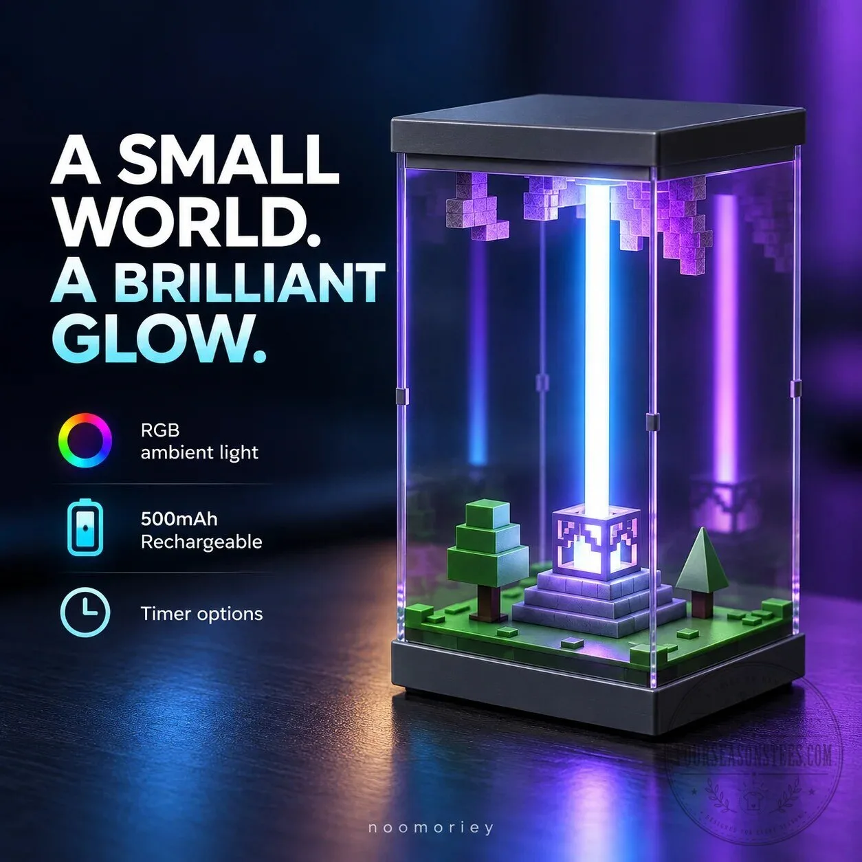 Miniature World RGB Lamp Rechargeable Mood Light with Timer Options