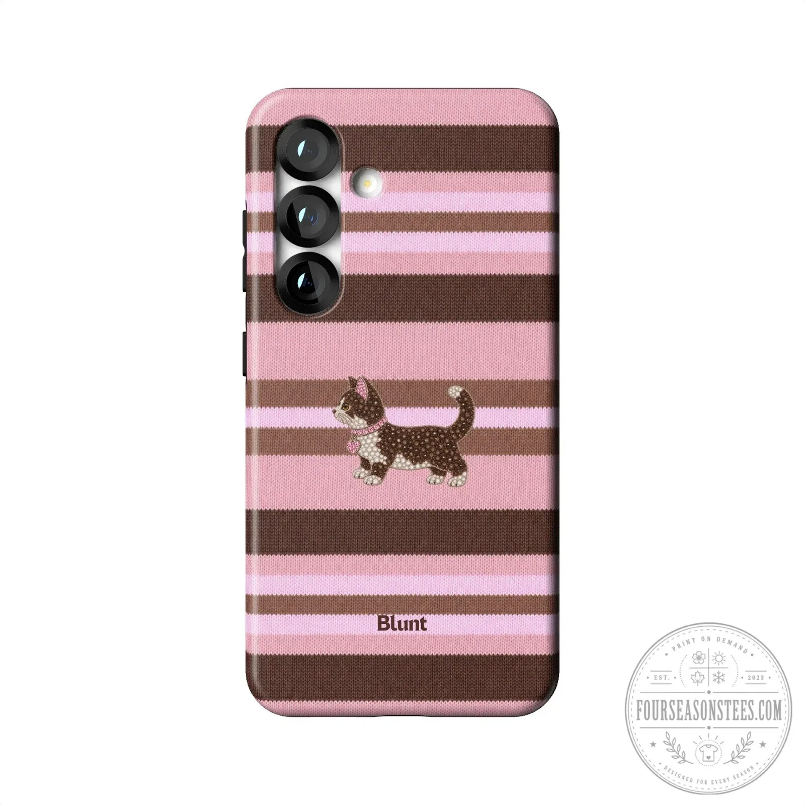 Cute Pink Cocoa Kitsy Cat Striped Pattern Samsung Galaxy Phone Case 20 Cute Pink Cocoa Kitsy Cat Striped Pattern Samsung Galaxy Phone Case