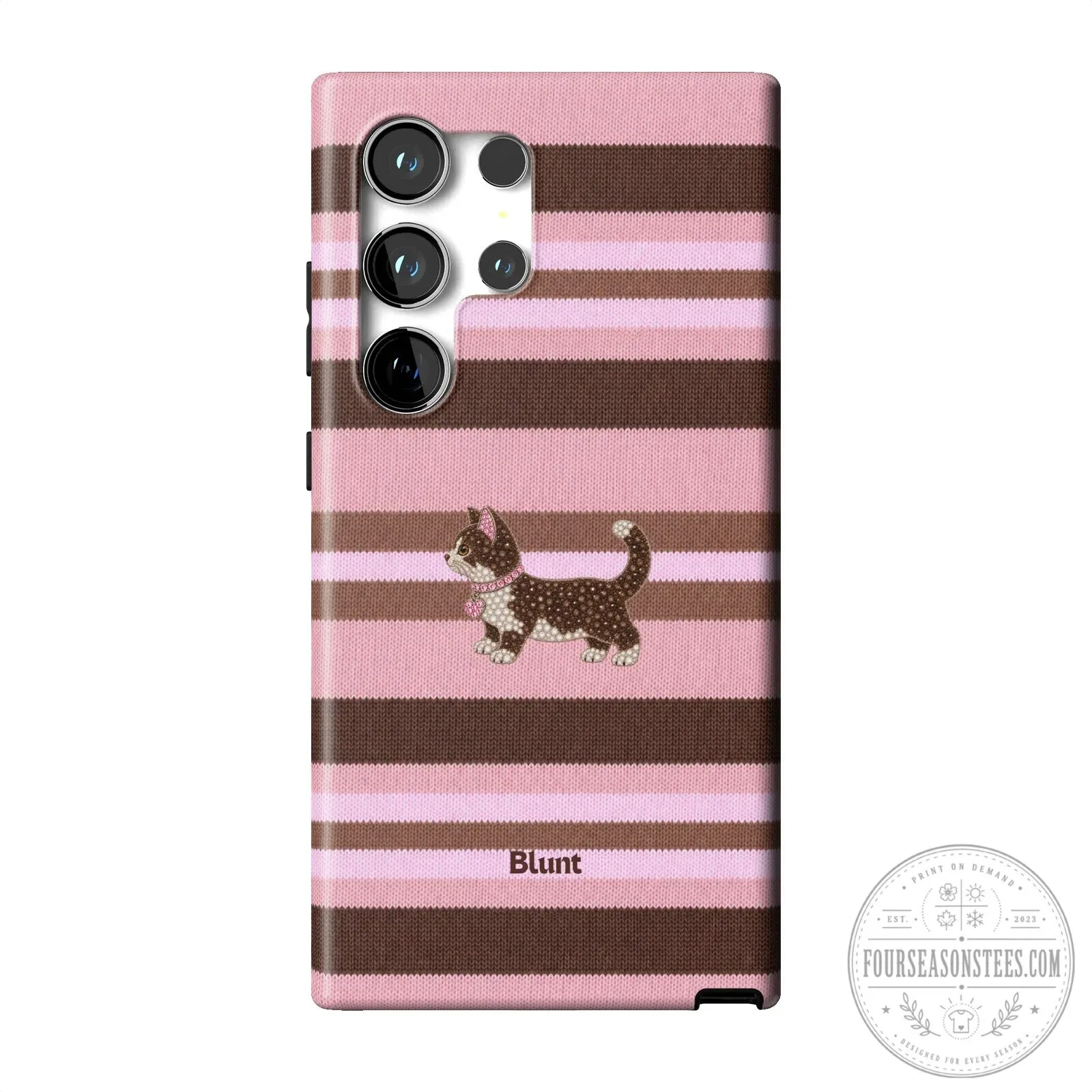 Cute Pink Cocoa Kitsy Cat Striped Pattern Samsung Galaxy Phone Case 25 Cute Pink Cocoa Kitsy Cat Striped Pattern Samsung Galaxy Phone Case