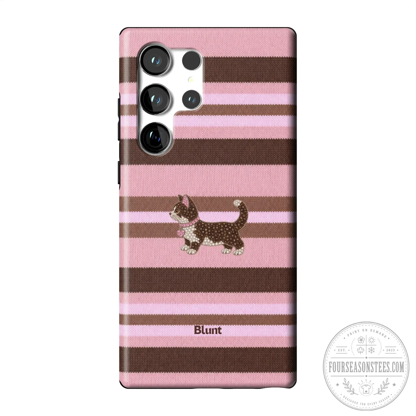 Cute Pink Cocoa Kitsy Cat Striped Pattern Samsung Galaxy Phone Case 28 Cute Pink Cocoa Kitsy Cat Striped Pattern Samsung Galaxy Phone Case