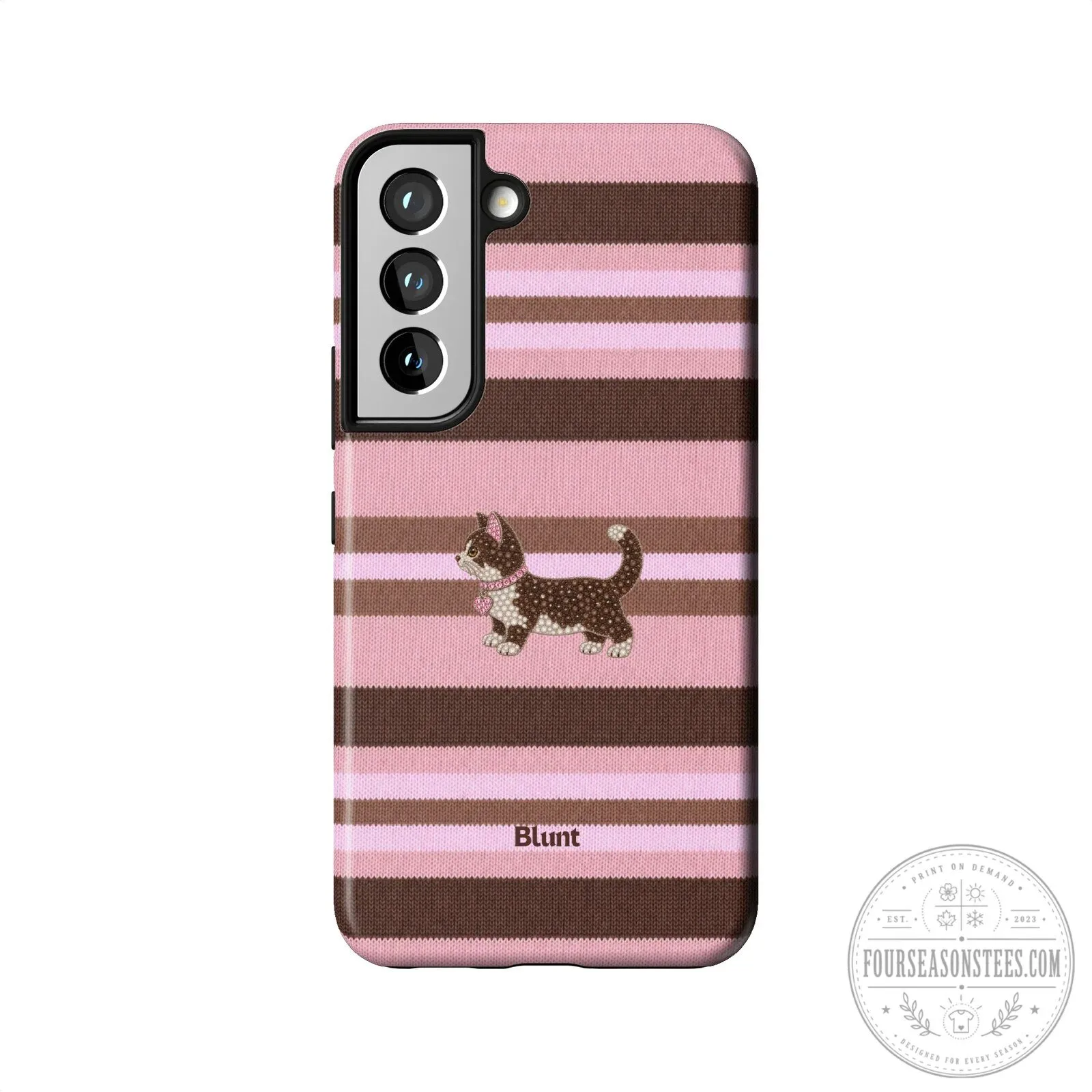 Cute Pink Cocoa Kitsy Cat Striped Pattern Samsung Galaxy Phone Case 29 Cute Pink Cocoa Kitsy Cat Striped Pattern Samsung Galaxy Phone Case