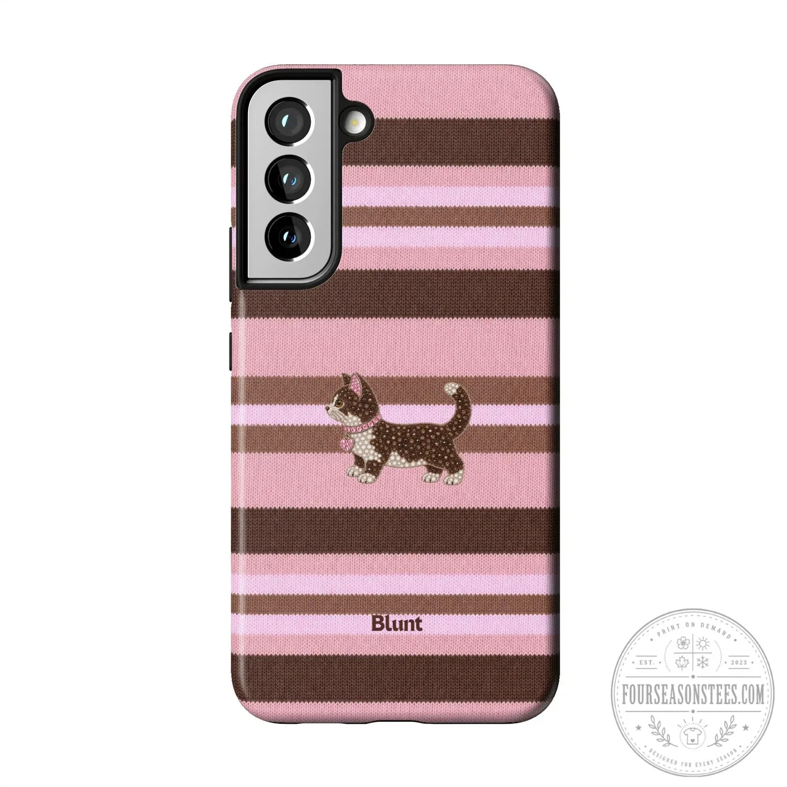 Cute Pink Cocoa Kitsy Cat Striped Pattern Samsung Galaxy Phone Case 30 Cute Pink Cocoa Kitsy Cat Striped Pattern Samsung Galaxy Phone Case