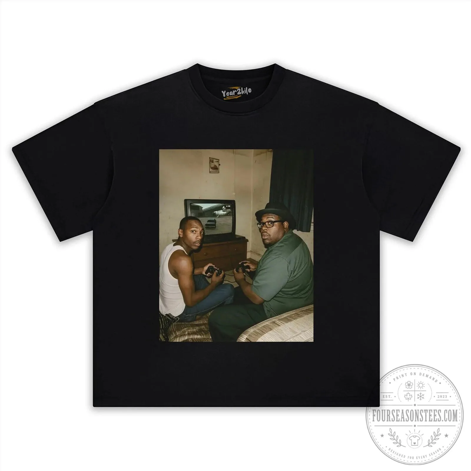 Carl Johnson and Big Smoke Playing Video Games Grand Theft Auto T-Shirt