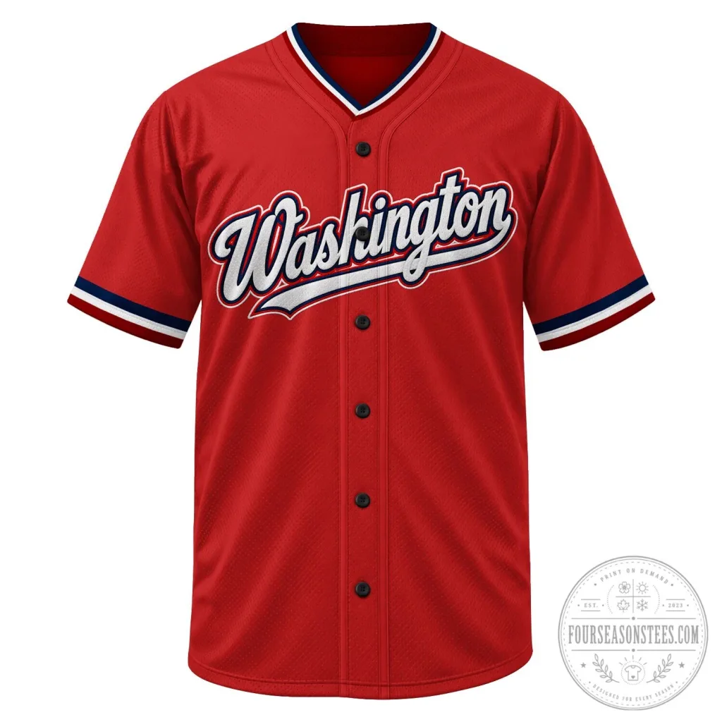 Washington Nationals Baseball Team Red Fan Jersey Washington Nationals Baseball Team Red Fan Jersey