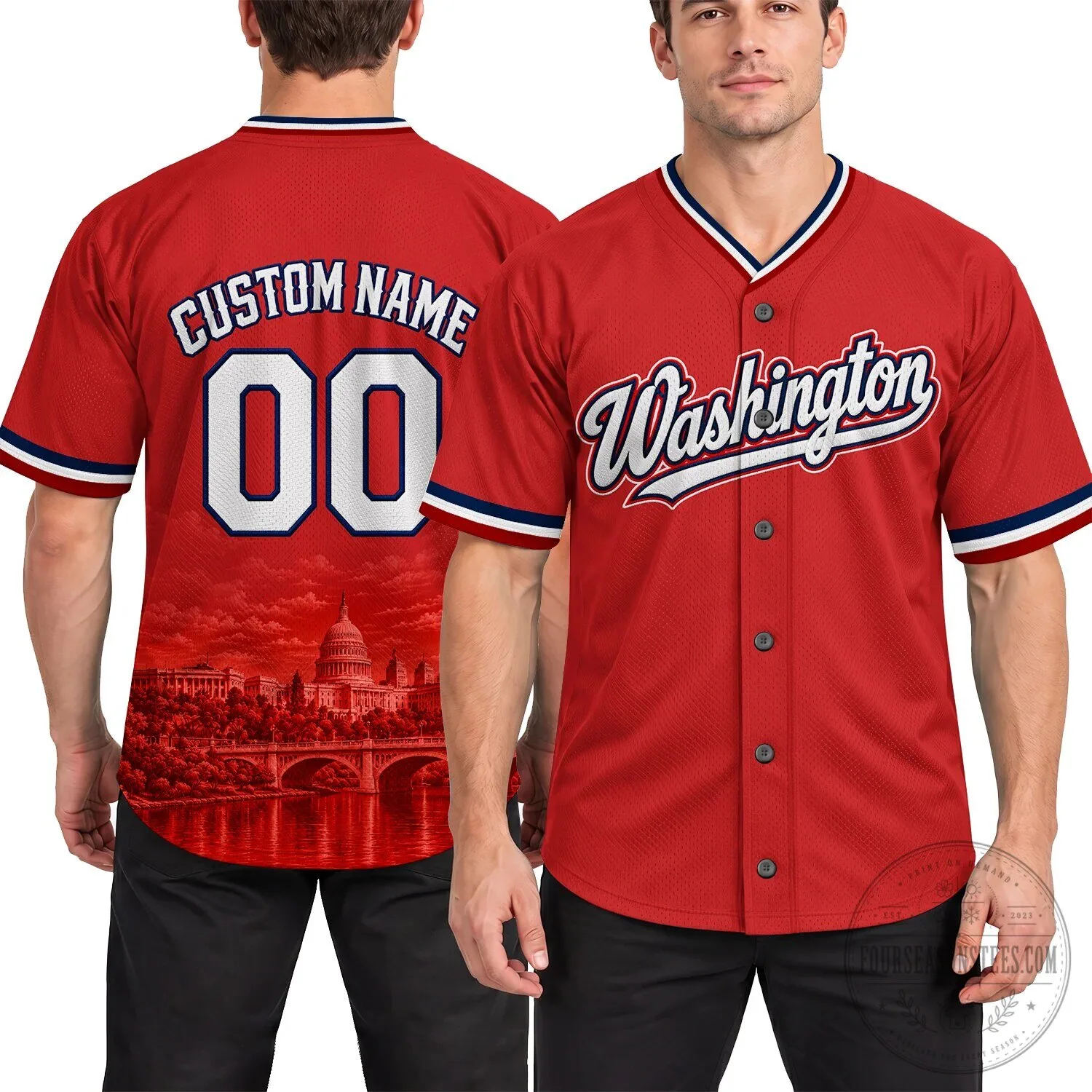 Washington Nationals Baseball Team Red Fan Jersey 16 Washington Nationals Baseball Team Red Fan Jersey