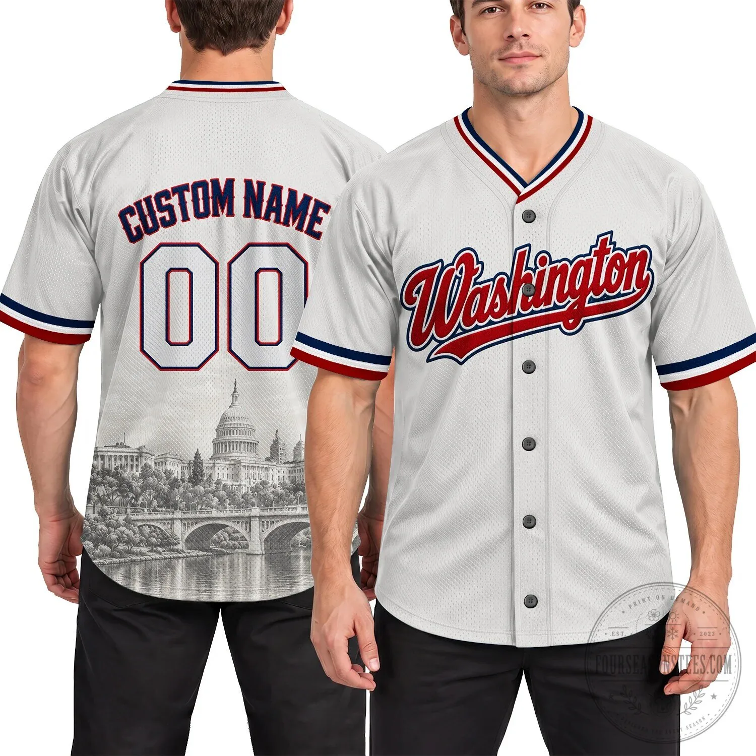 Washington Nationals Baseball Team Red Fan Jersey 18 Washington Nationals Baseball Team Red Fan Jersey