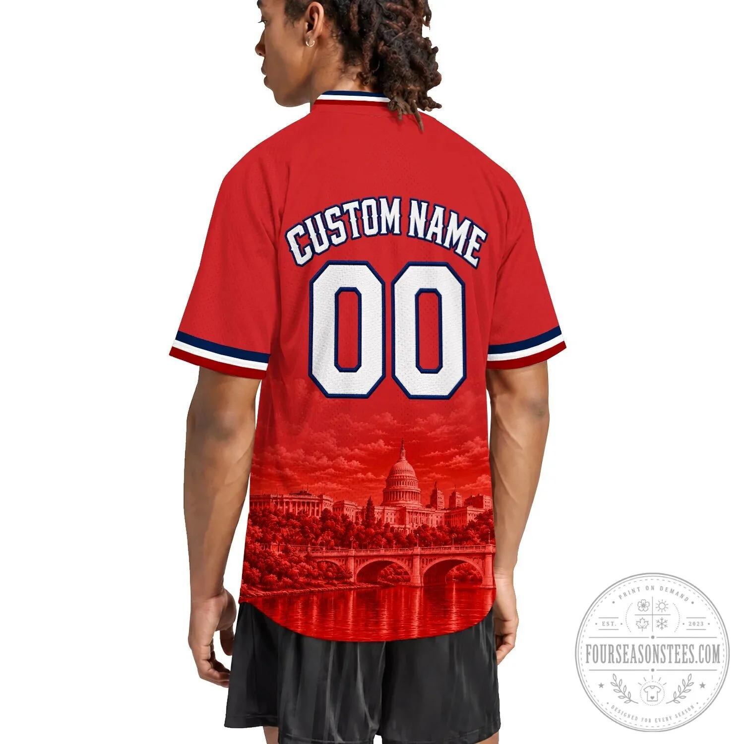 Washington Nationals Baseball Team Red Fan Jersey 19 Washington Nationals Baseball Team Red Fan Jersey