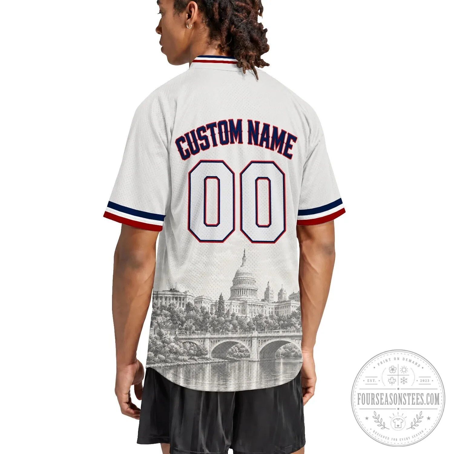 Washington Nationals Baseball Team Red Fan Jersey 24 Washington Nationals Baseball Team Red Fan Jersey