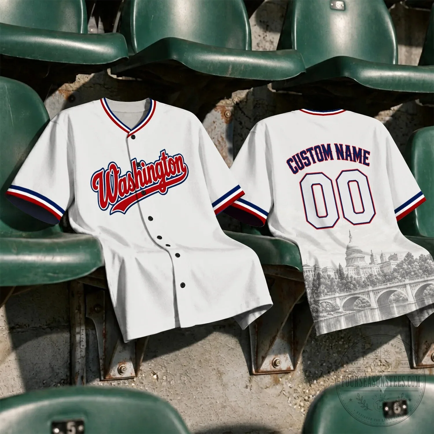 Washington Nationals Baseball Team Red Fan Jersey 25 Washington Nationals Baseball Team Red Fan Jersey