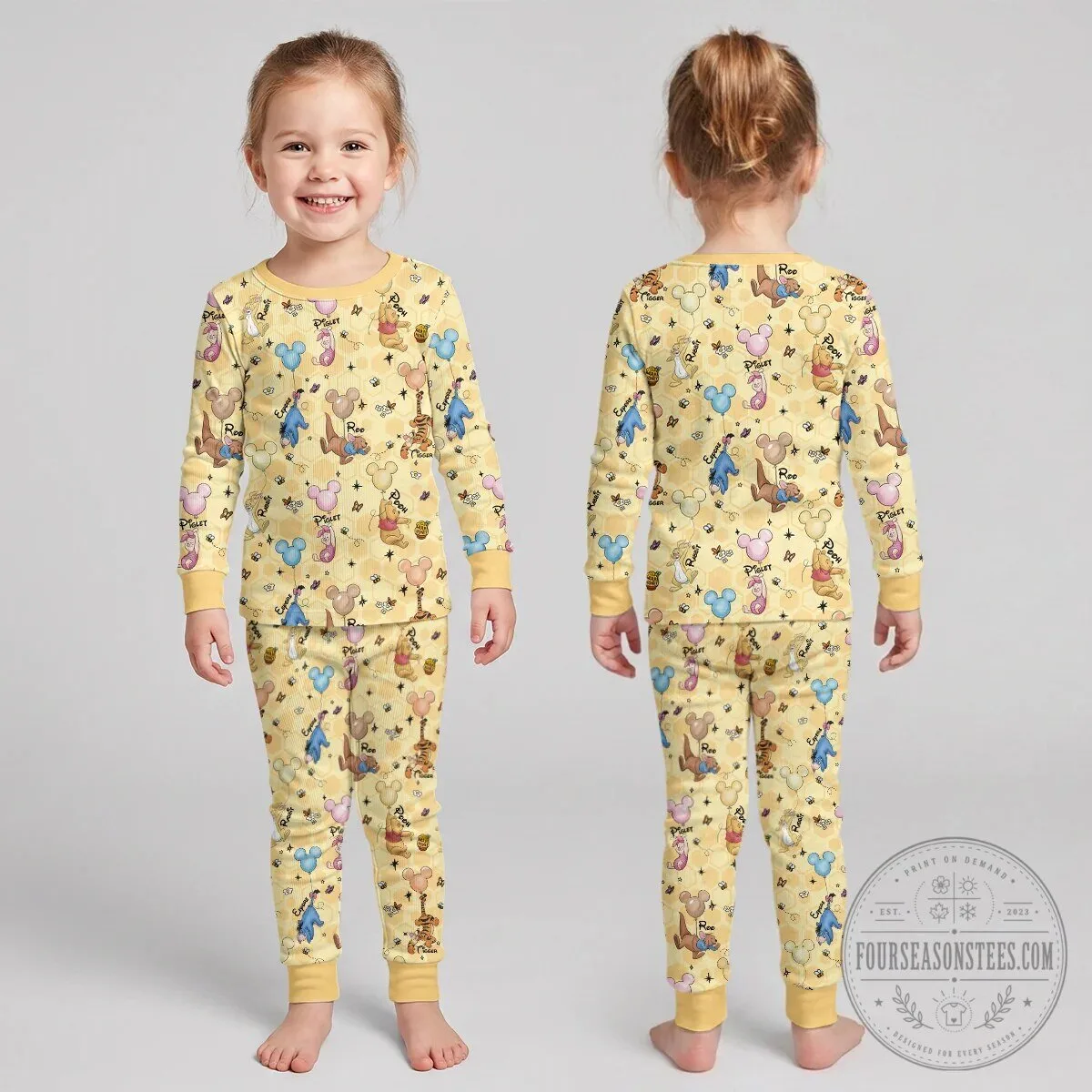 Winnie the Pooh and Friends Balloons Kids Long Sleeve Pajama Set