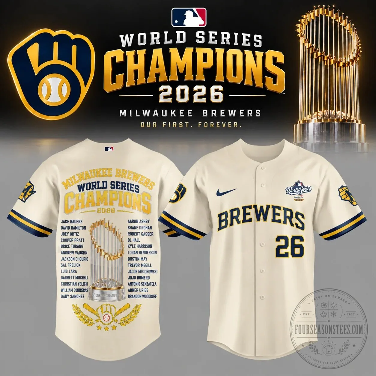 2026 World Series Champions Commemorative Jersey - Milwaukee Brewers 5 2026 World Series Champions Commemorative Jersey - Milwaukee Brewers