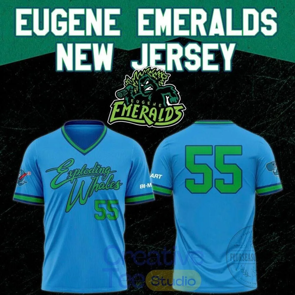 Baseball Jersey for Eugene Emeralds' Exploding Whales Theme Night