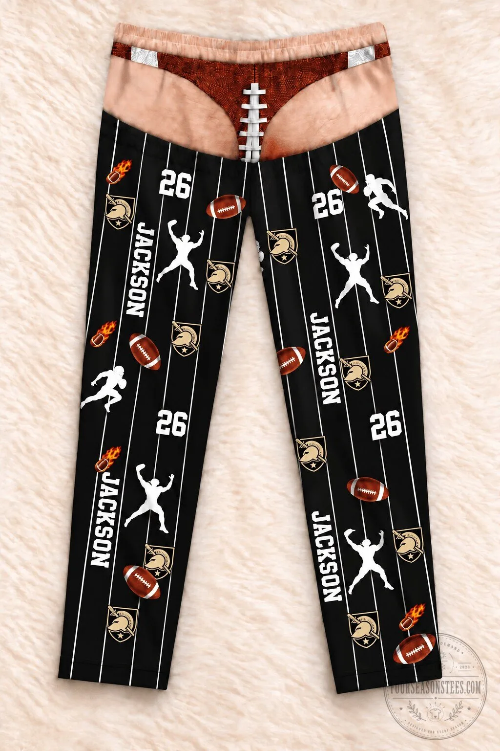 Army Black Knights Football Player Jackson Number 26 Striped Pants