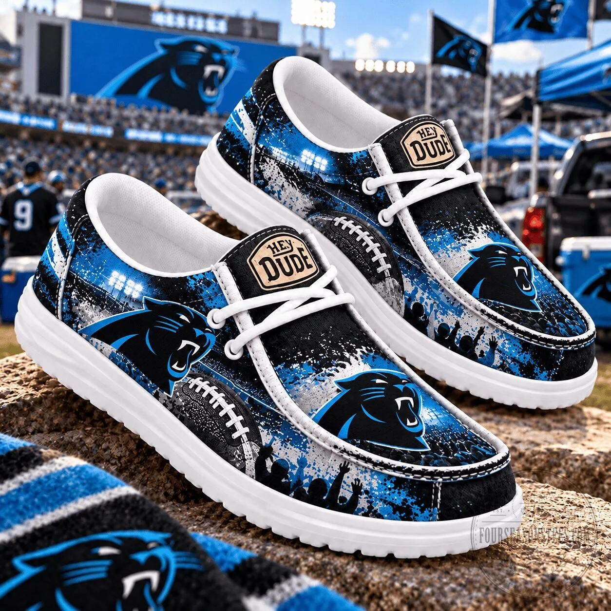 Carolina Panthers NFL Football Team Spirit Fan Loafer Shoes for Game Day
