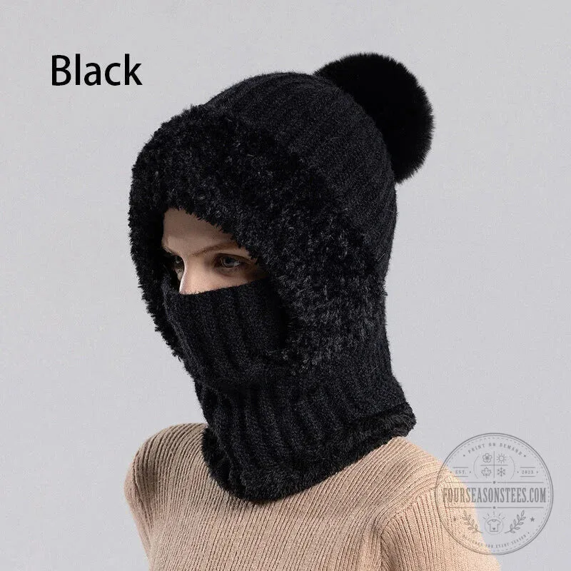 Women's Winter Knitted Beanie Hat and Scarf Set with Plush Lining 24 Women