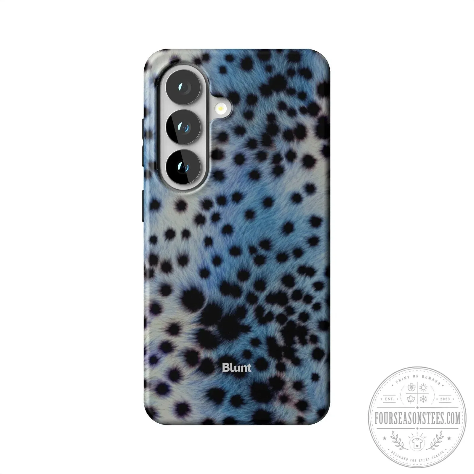 Blue Leopard Print Samsung Galaxy Phone Case by Blunt