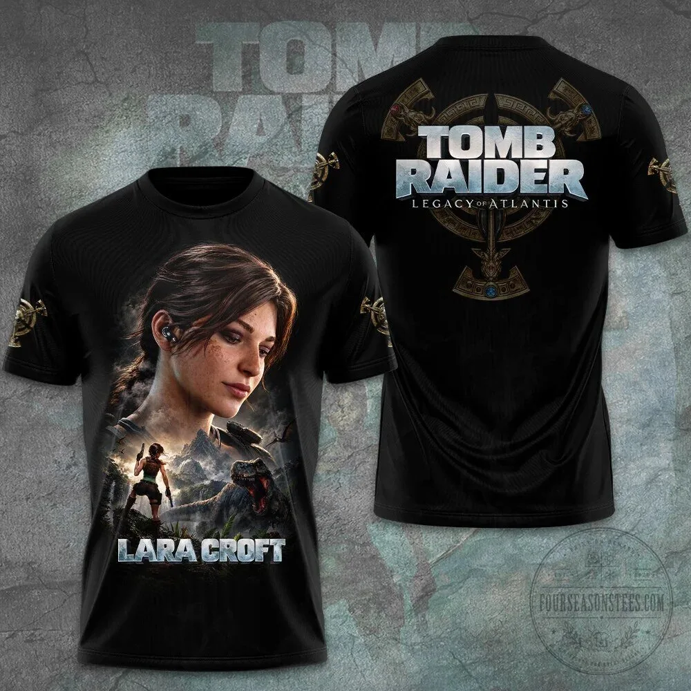 Tomb Raider Lara Croft Legacy of Atlantis Video Game Black T-Shirt