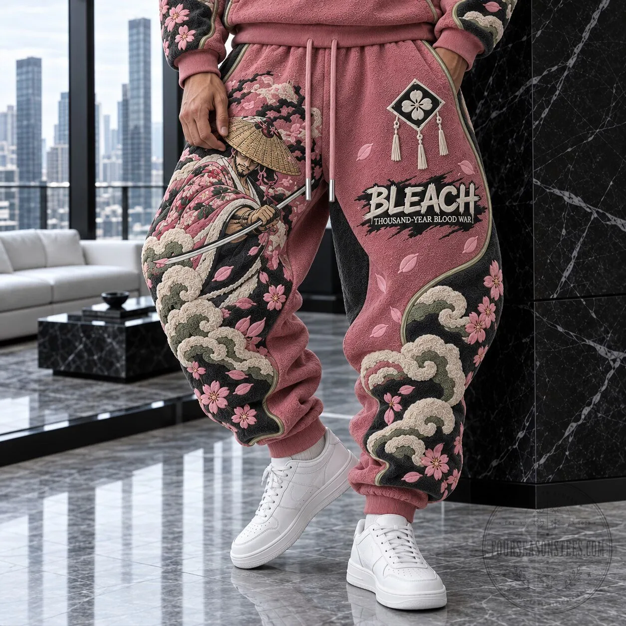 Bleach Thousand-Year Blood War Japanese Style Loose Fit Sweatpants 3 Bleach Thousand-Year Blood War Japanese Style Loose Fit Sweatpants
