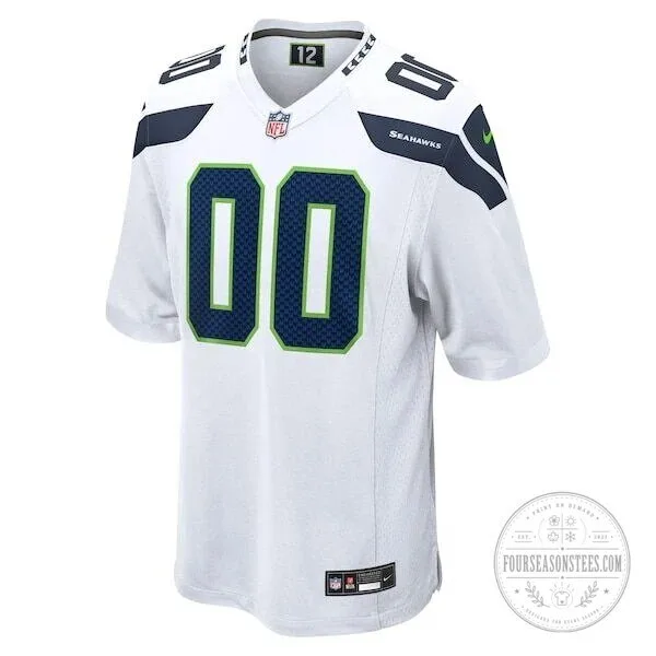 Seattle Seahawks Custom White Game Day Football Jersey with Any Name and Number 8 Seattle Seahawks Custom White Game Day Football Jersey with Any Name and Number