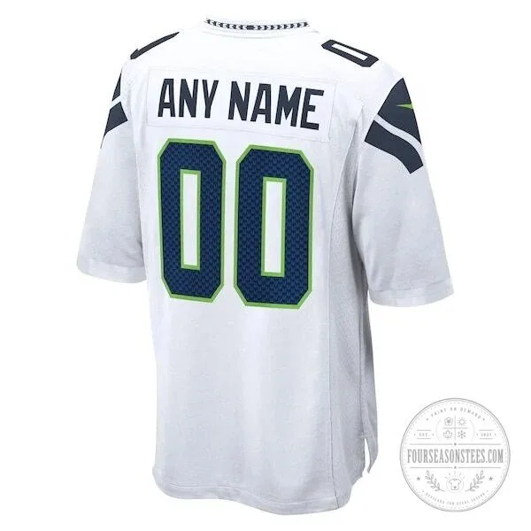 Seattle Seahawks Custom White Game Day Football Jersey with Any Name and Number 9 Seattle Seahawks Custom White Game Day Football Jersey with Any Name and Number